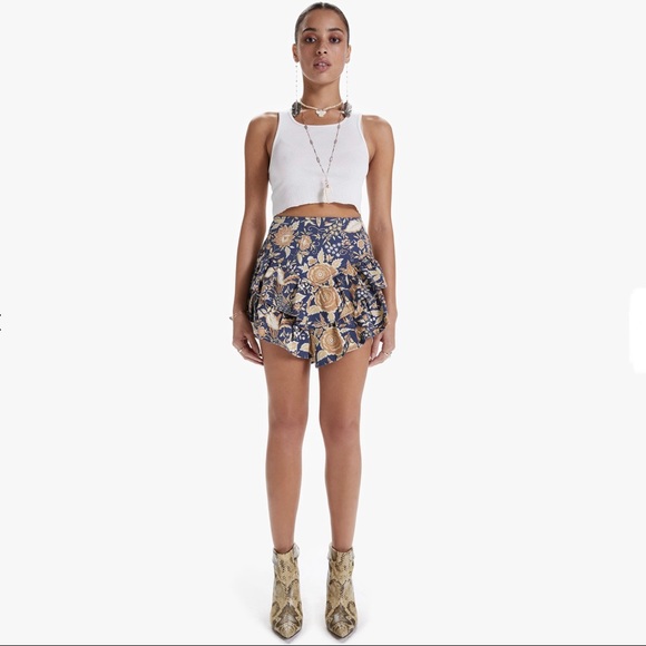 NEW MOTHER FLORAL PRINT RUFFLE MINI SKIRT - Picture 9 of 10